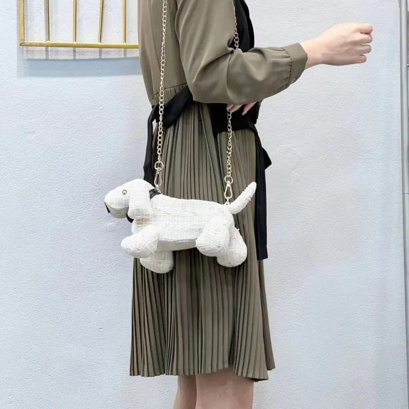 Tweed Dachshund Bag 24x16x16cm/9.44"x6.29"x6.29" The Doxie World