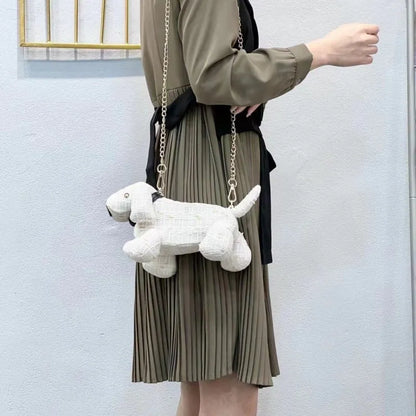 Tweed Dachshund Bag 24x16x16cm/9.44"x6.29"x6.29" The Doxie World