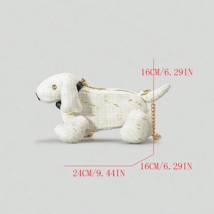 Tweed Dachshund Bag 24x16x16cm/9.44"x6.29"x6.29" The Doxie World