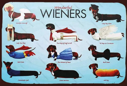 Types of Dachshunds Wall Art Wonderful wieners / 20x30cm/7.8"x11.8" The Doxie World