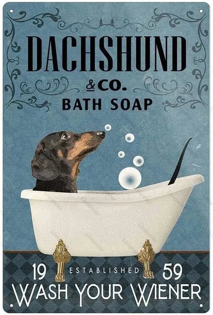 Types of Dachshunds Wall Art Bath Soap / 20x30cm/7.8"x11.8" The Doxie World