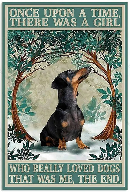 Types of Dachshunds Wall Art Once upon a time / 20x30cm/7.8"x11.8" The Doxie World