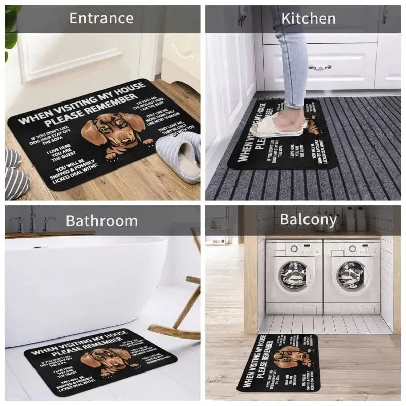 Welcome Dachshund Doormat 23.6"(L) x 15.7"(W) / 60 cm(L) x 40 cm(W The Doxie World