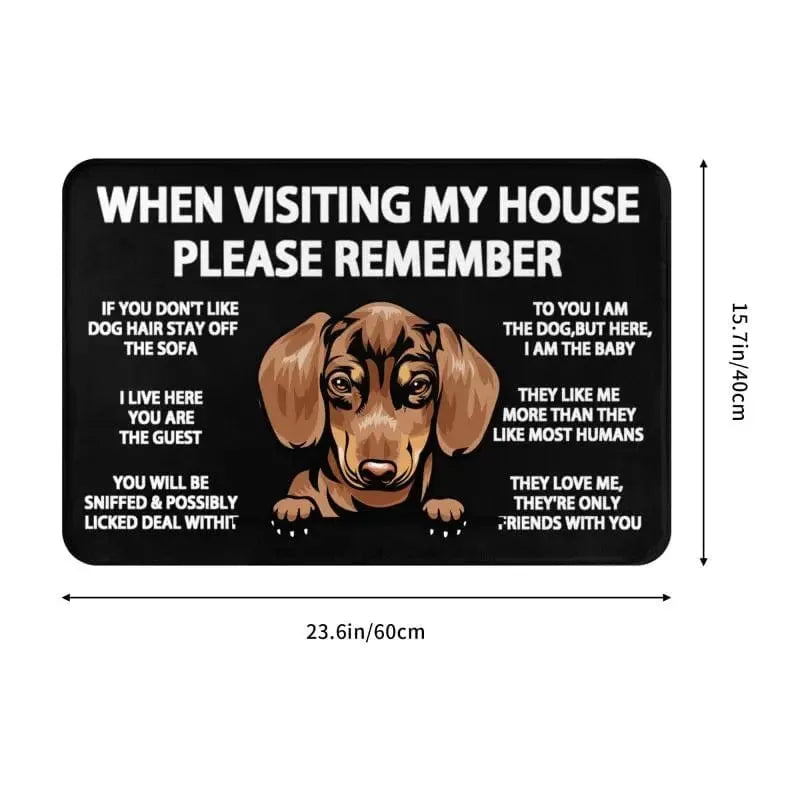 Welcome Dachshund Doormat 23.6"(L) x 15.7"(W) / 60 cm(L) x 40 cm(W The Doxie World