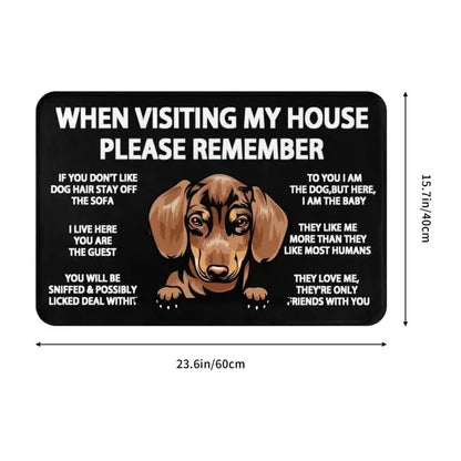 Welcome Dachshund Doormat 23.6"(L) x 15.7"(W) / 60 cm(L) x 40 cm(W The Doxie World