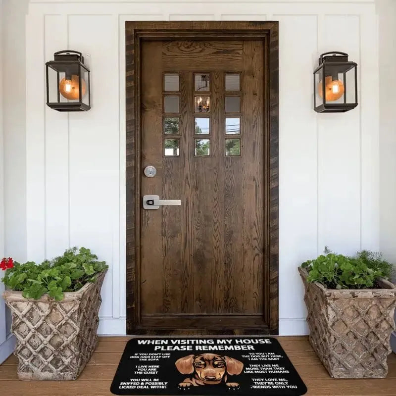 Welcome Dachshund Doormat 23.6"(L) x 15.7"(W) / 60 cm(L) x 40 cm(W The Doxie World