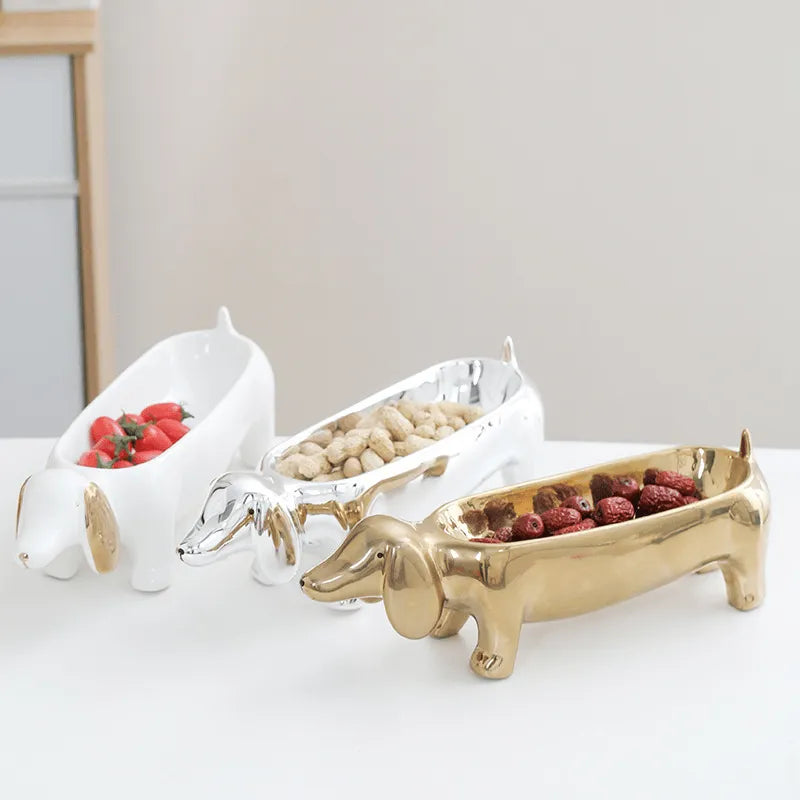 White Ceramic Dachshund Dish The Doxie World