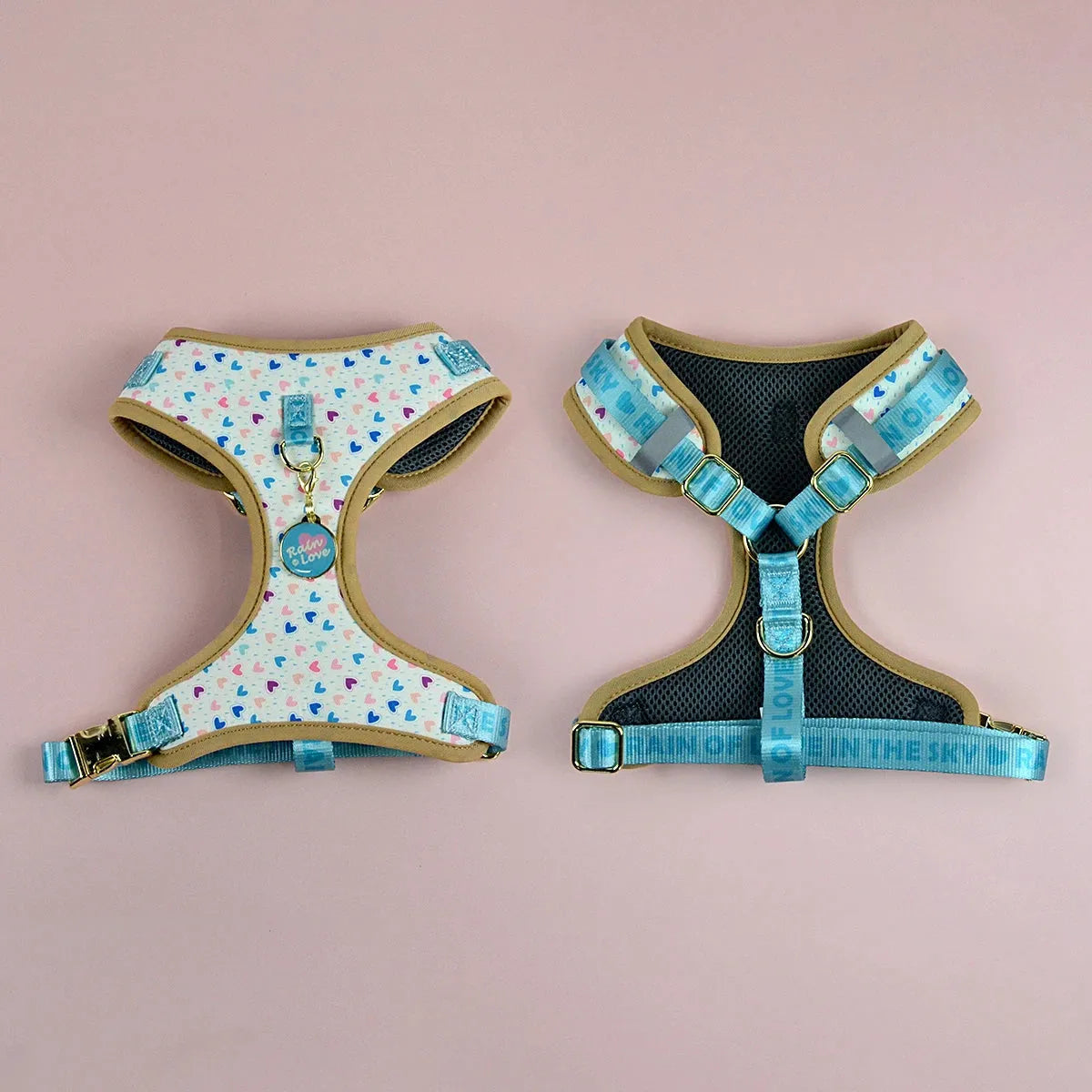 White Hearts Dachshund Harness Set The Doxie World