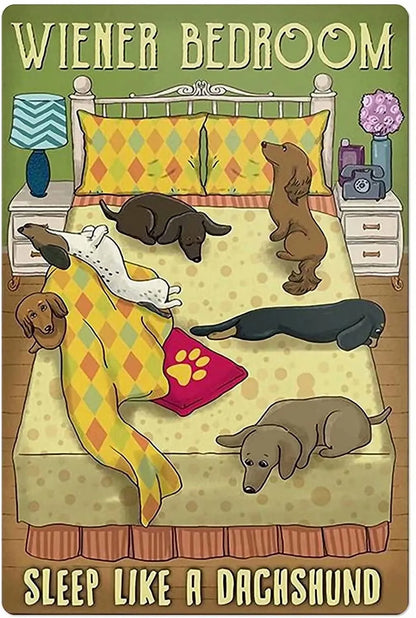 Wiener Bedroom Metal Wall Sign 20x30cm/7.87"x11.8" The Doxie World