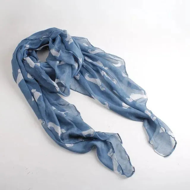 Wiener Dog Scarf denim blue The Doxie World