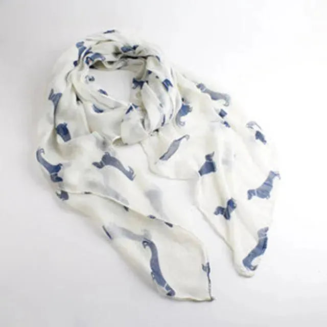 Wiener Dog Scarf white The Doxie World