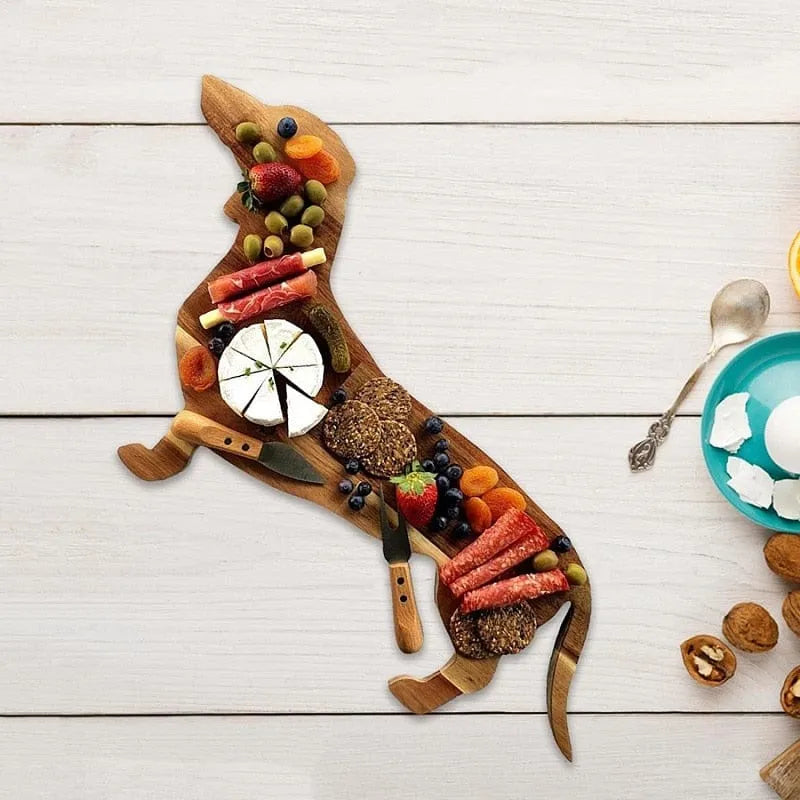 Wooden Dachshund Serving Board Wood / 40x22cm/16”x8.5” The Doxie World