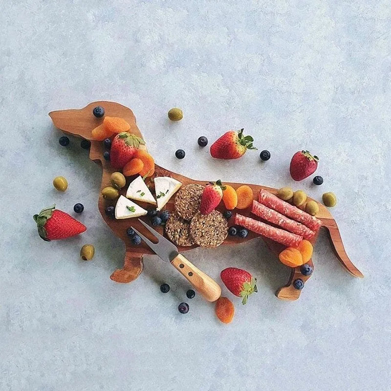Wooden Dachshund Serving Board Wood / 40x22cm/16”x8.5” The Doxie World