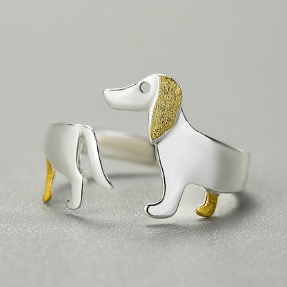 925 Sterling Silver Dachshund Wrap Ring The Doxie World